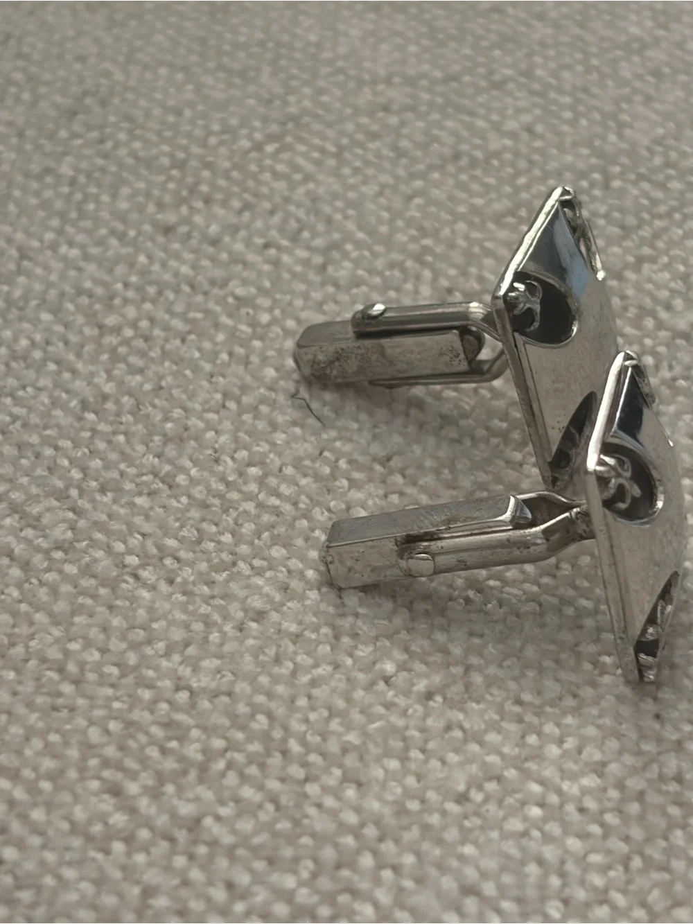 Sterling Silver Square Fleur Cufflinks - Silver